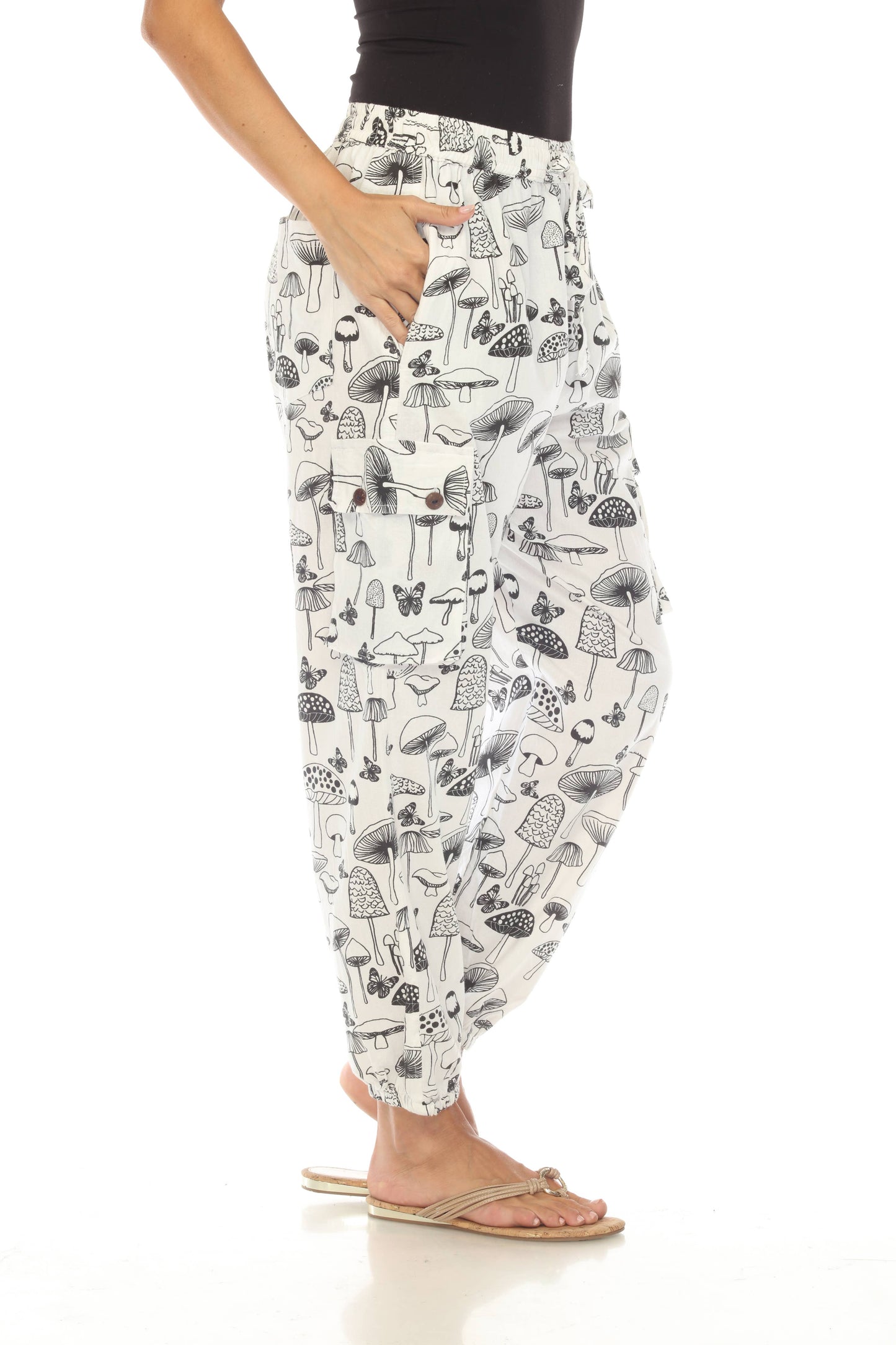 Cotton Butterfly Mushroom Yoga Trouser D278