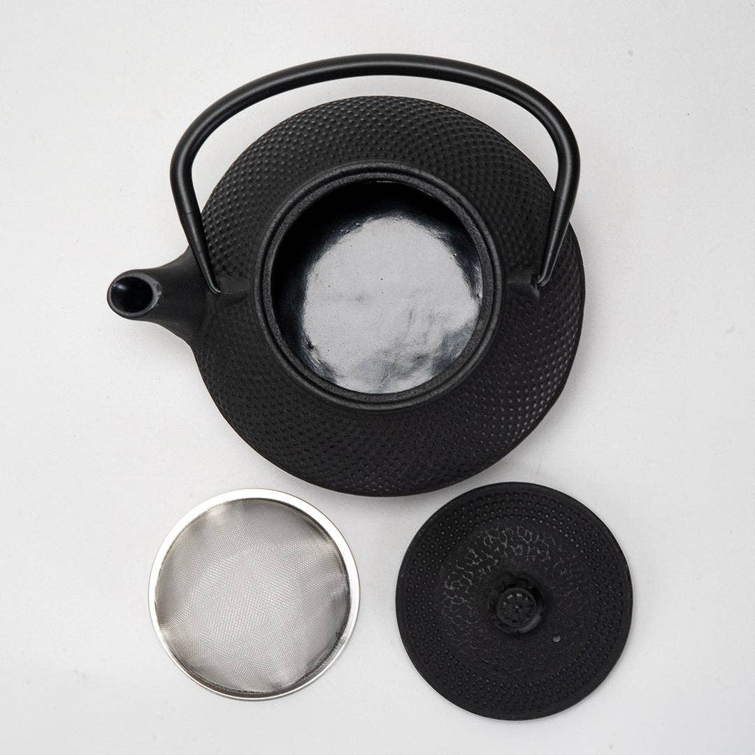 Black Hobnail Design 27oz Cast Iron Tea Pot (1/8)