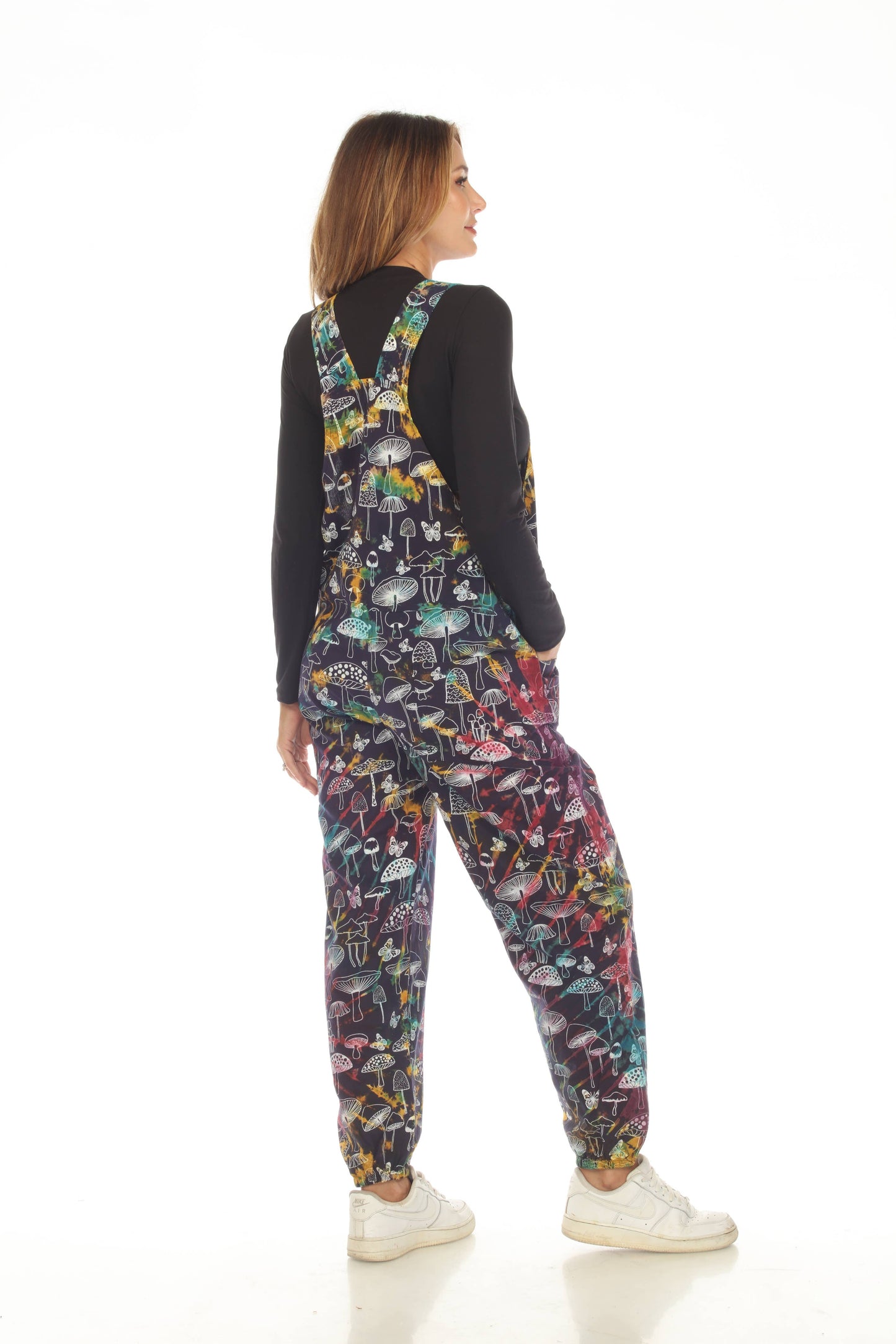 Tie Dye Butterfly Mushroom Overall