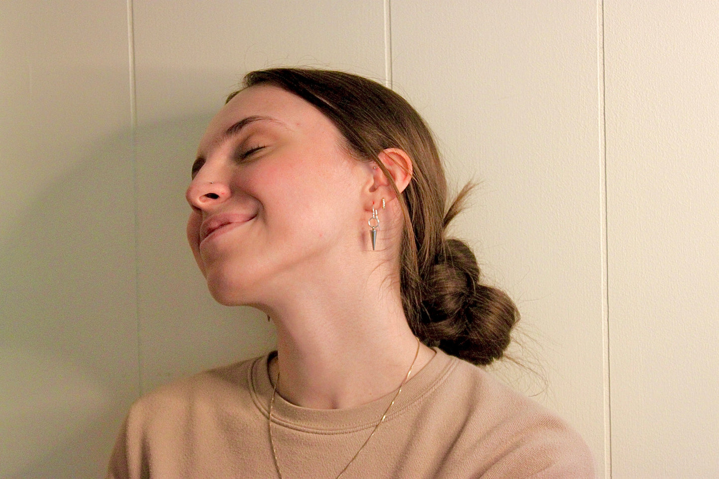 Silver Spoke Earring