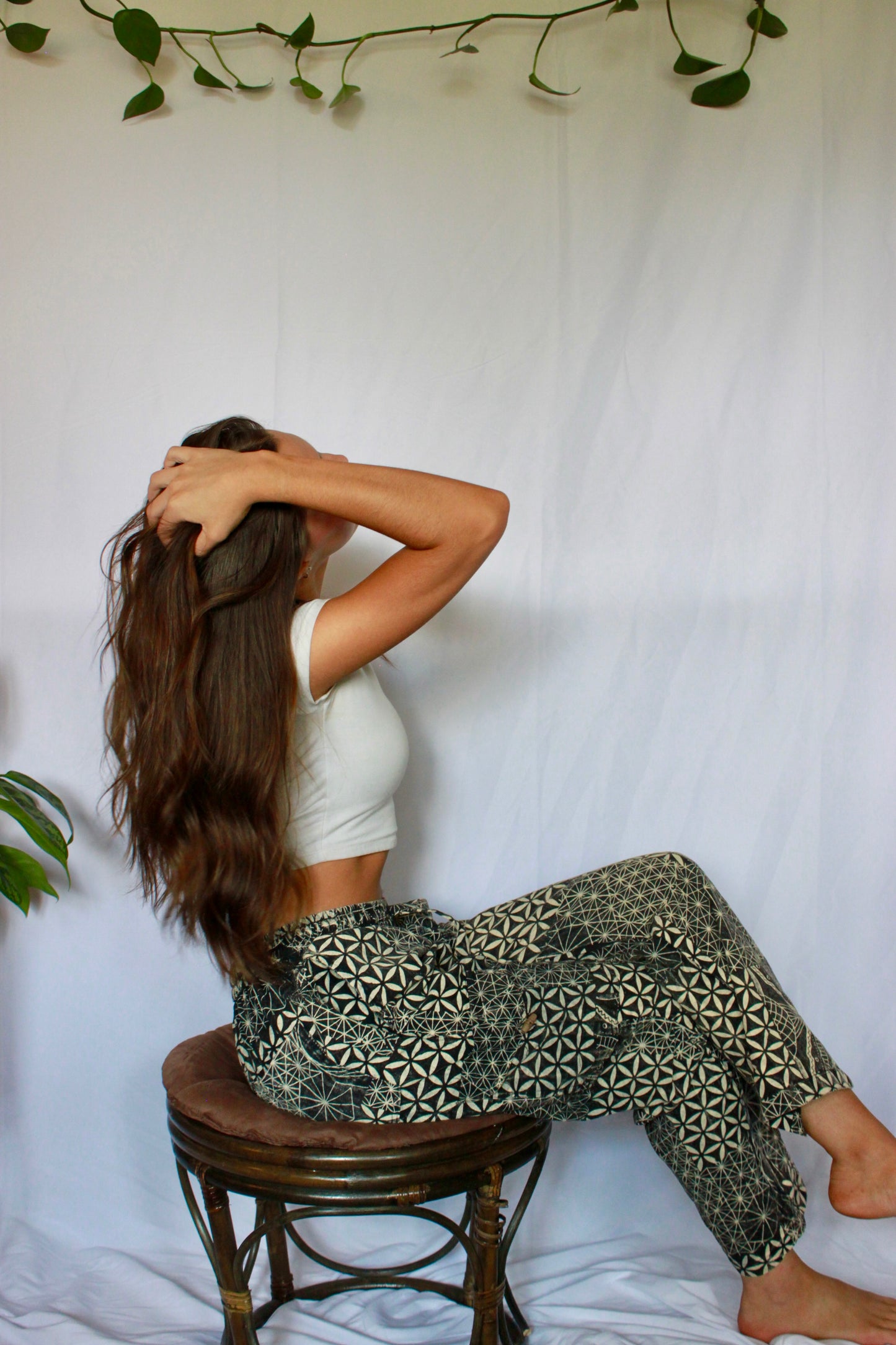 Cotton B/W Multi Print Yoga Pant