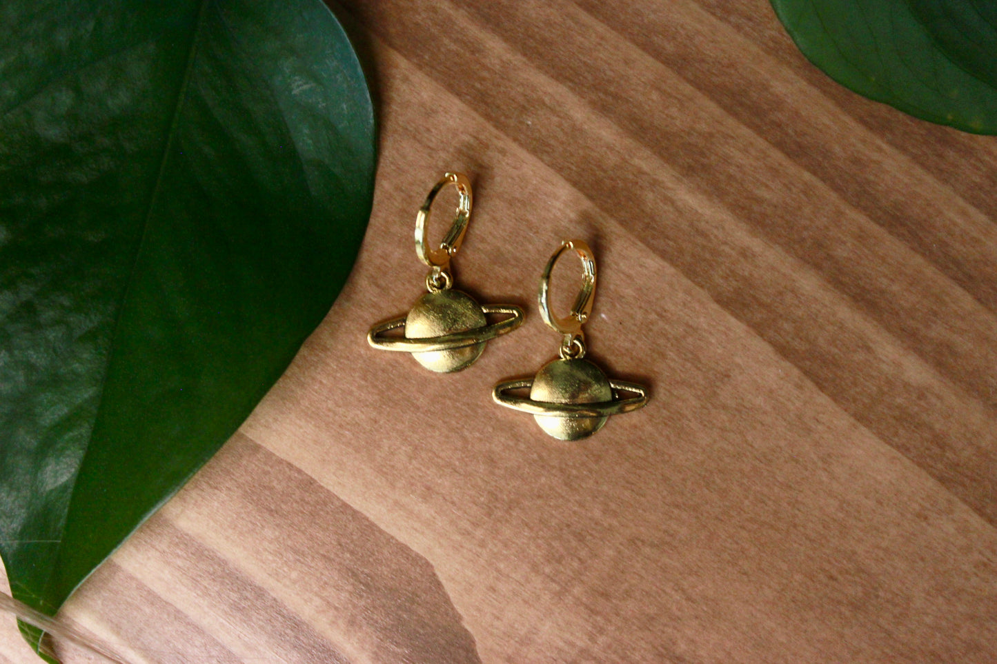 Gold Planet Earrings