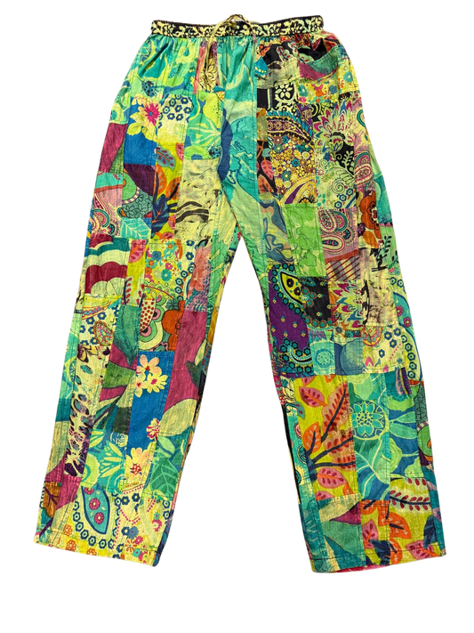 Cotton Green Multi  Floral Floral Yoga Pant HF50