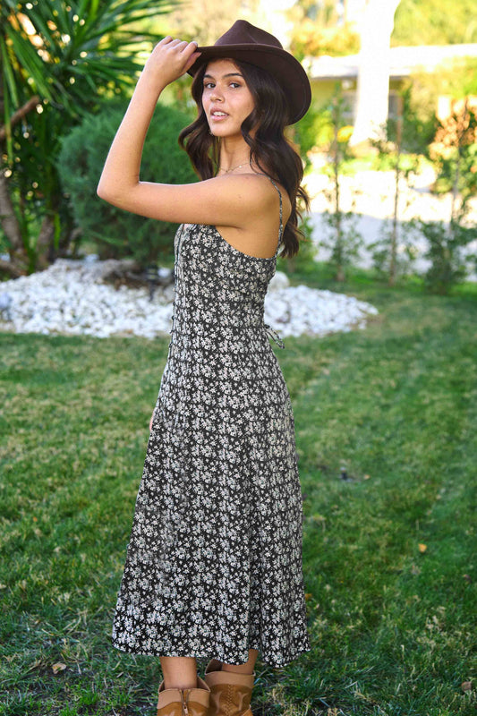 Button Down Long Sundress JBJ1059