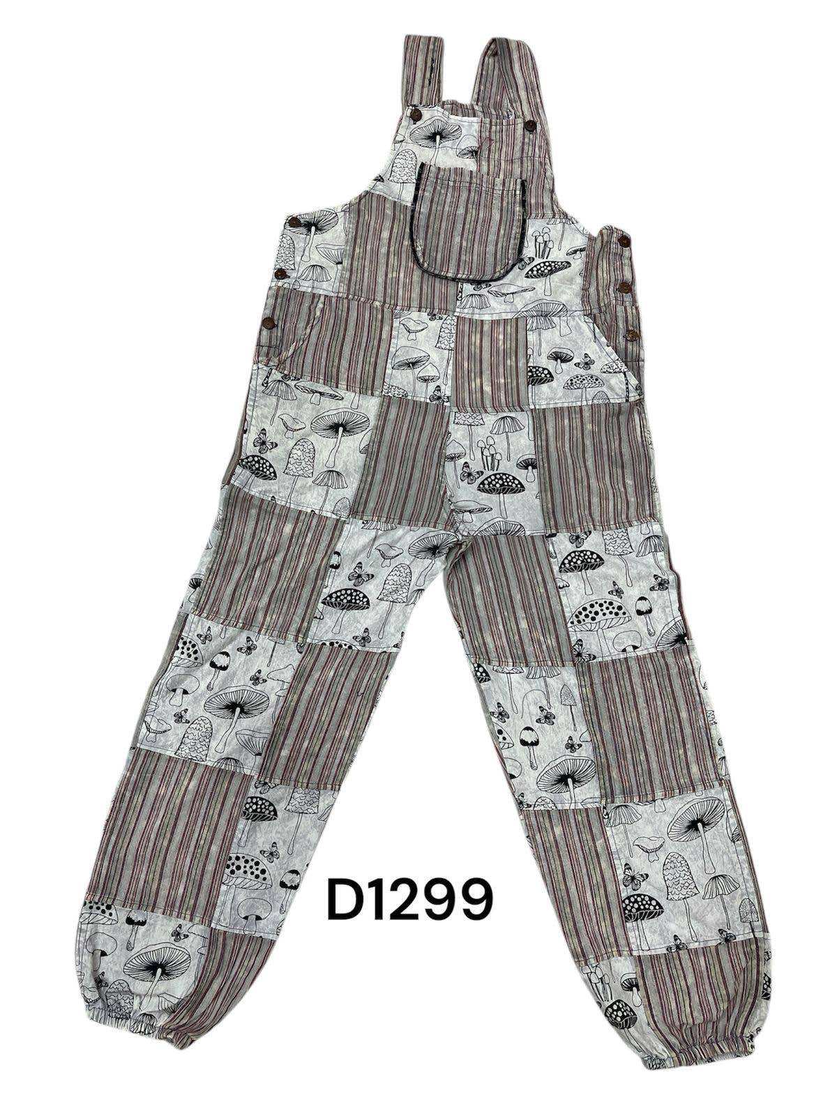Cotton Multi Patch Gray Mushroom Overall