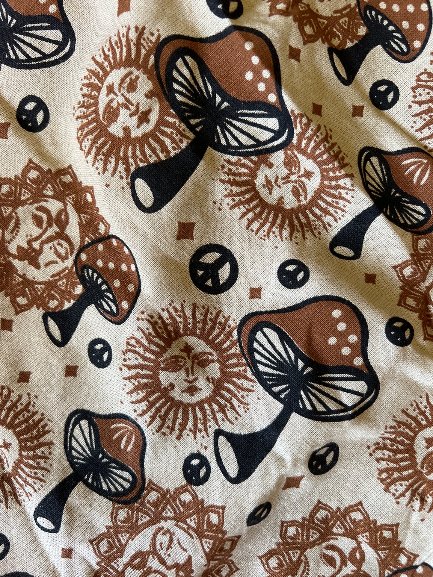 Cotton  Sun moon Mushroom Drawstring  Short D403