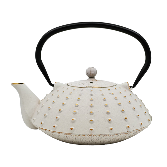 White Tokusa Design 40oz Cast Iron Tea Pot (1/6)