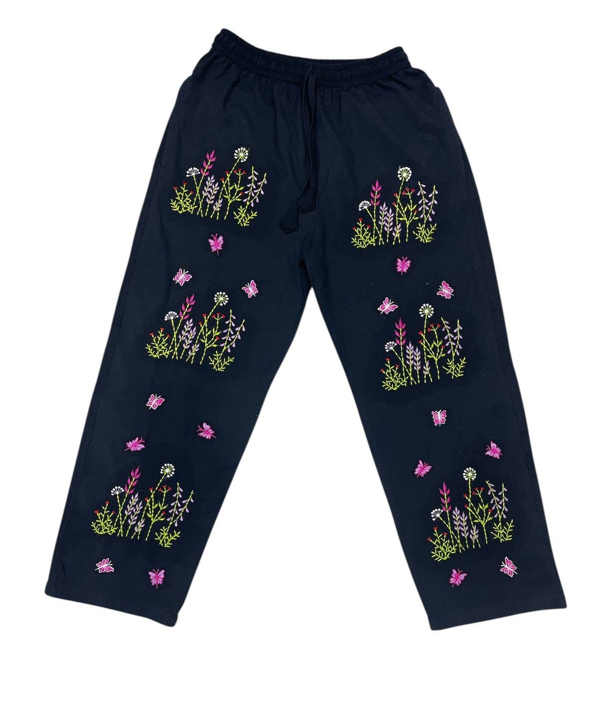 Cotton soft lining Floral embroidery butterfly Pant