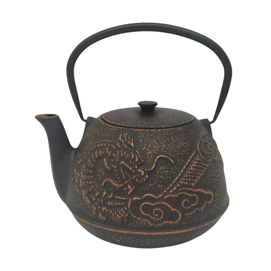 Bronze Dragon Design 40oz Cast Iron Tea Pot (1/8)