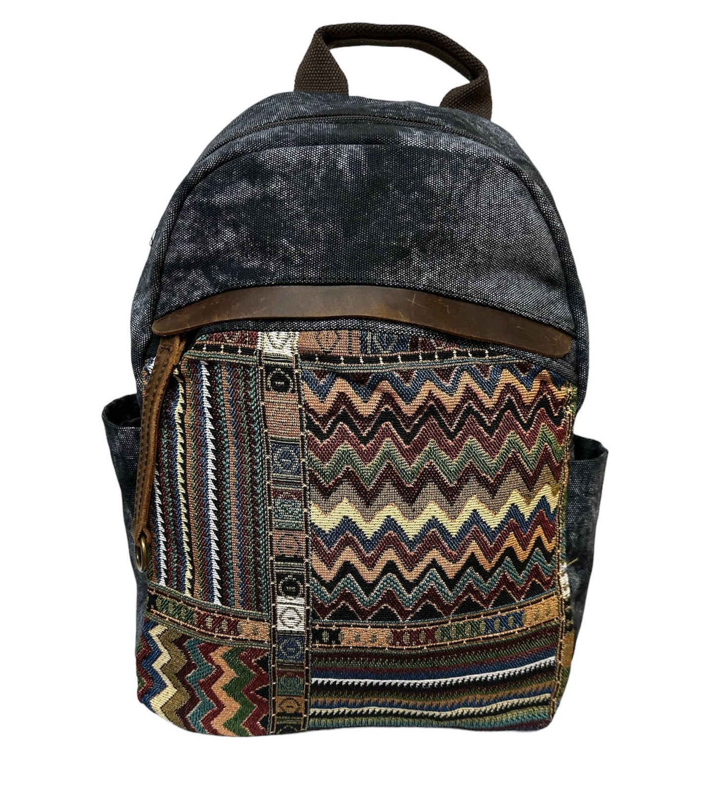 Canvas Leather Trim Backpack