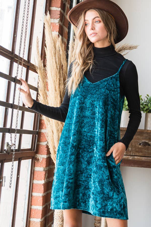 Ember Velvet Spaghetti Strap Dress